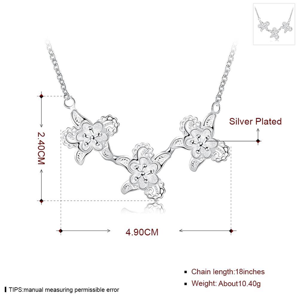 Wholesale Romantic Silver Plant Necklace TGSPN308 0