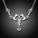 Wholesale Romantic Silver Heart Necklace TGSPN322 1 small