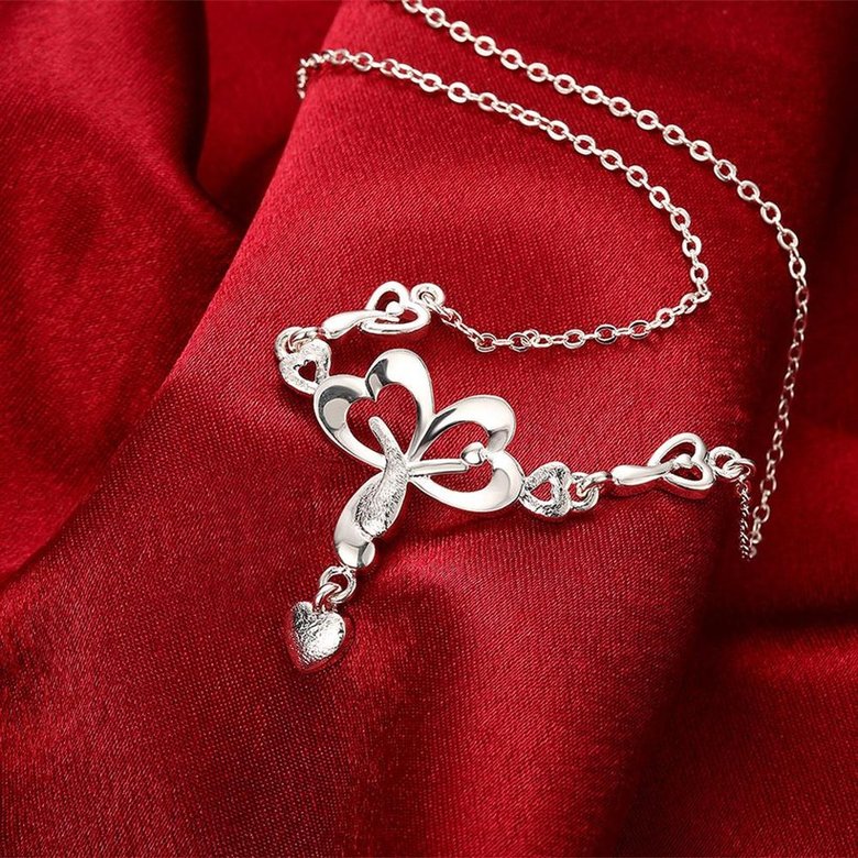 Wholesale Romantic Silver Heart Necklace TGSPN322 2