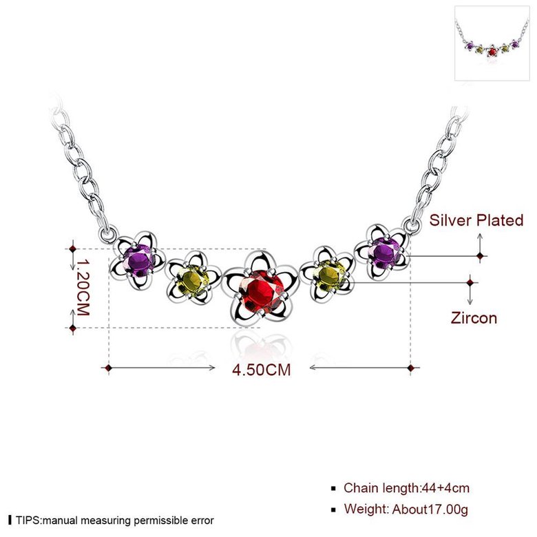 Wholesale Romantic Silver Star CZ Necklace TGSPN330 0