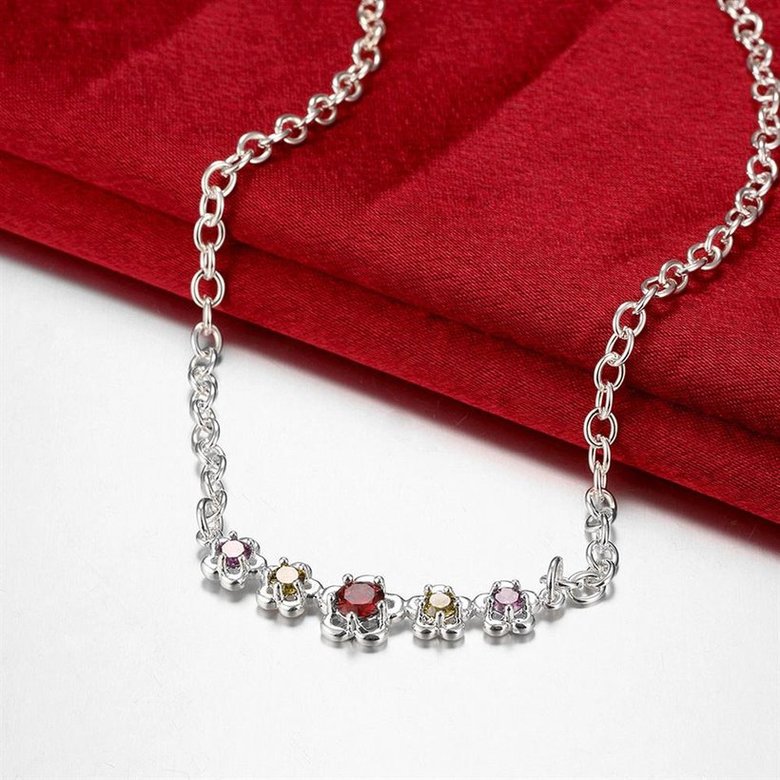 Wholesale Romantic Silver Star CZ Necklace TGSPN330 2