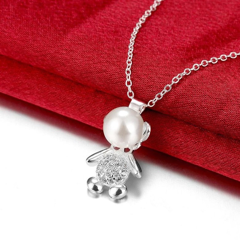 Wholesale Trendy Silver Animal CZ Necklace TGSPN332 2