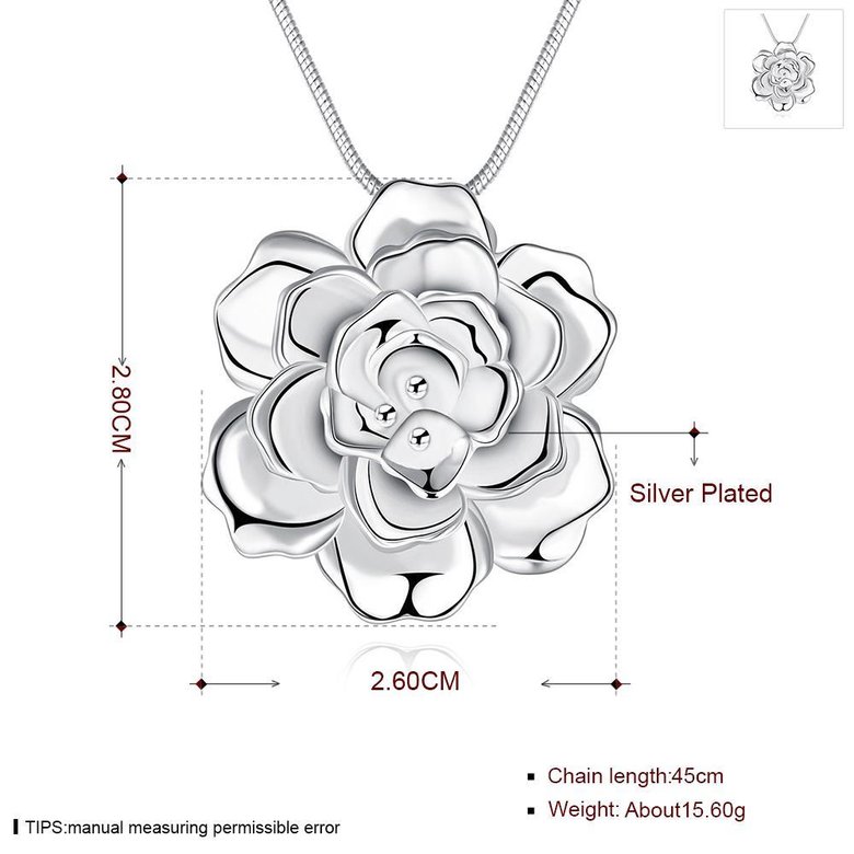 Wholesale Romantic Silver Plant Necklace TGSPN339 0