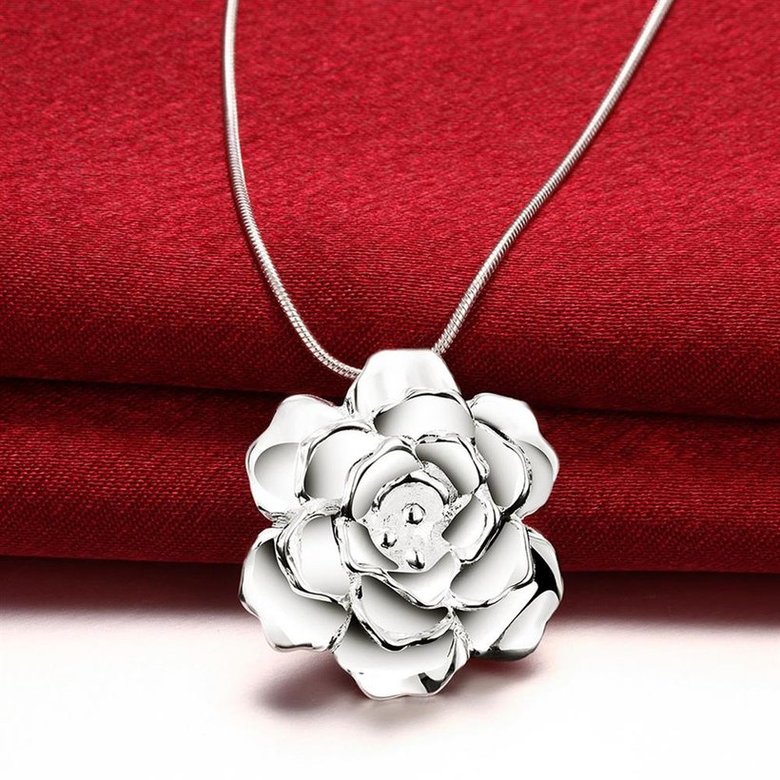 Wholesale Romantic Silver Plant Necklace TGSPN339 2