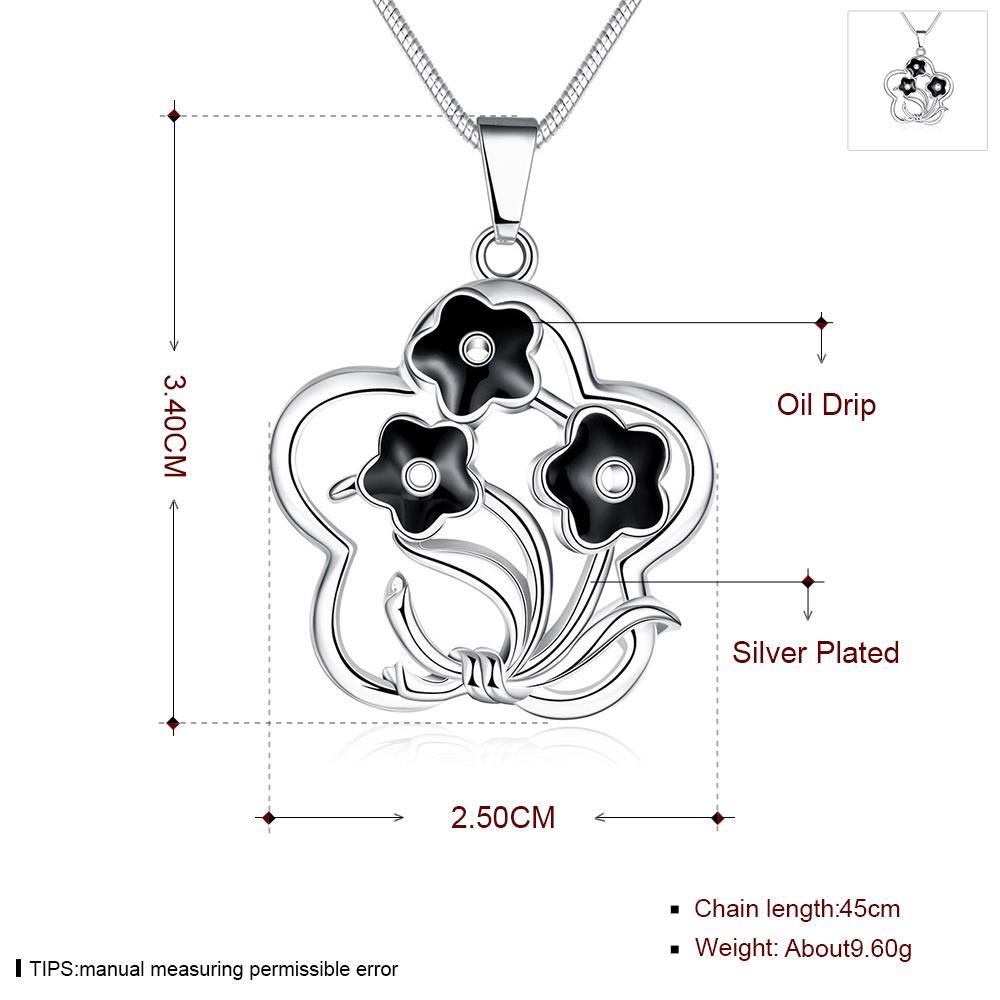 Wholesale Romantic Silver Plant Necklace TGSPN347 0
