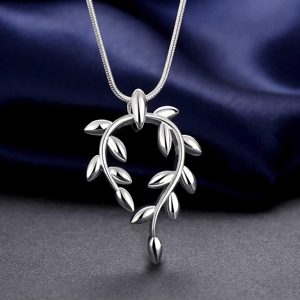 Wholesale Trendy Silver Plant Necklace TGSPN370 1