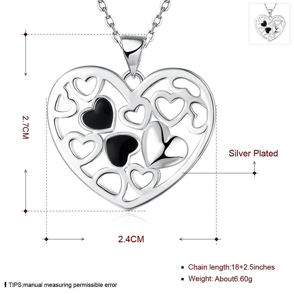 Wholesale Romantic Silver Heart Necklace TGSPN374 0