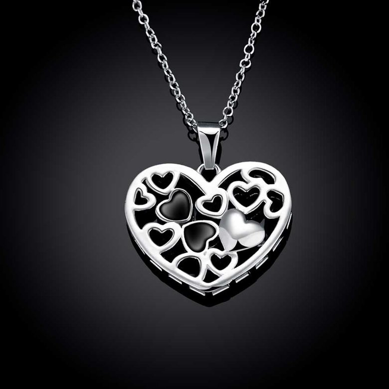 Wholesale Romantic Silver Heart Necklace TGSPN374 1