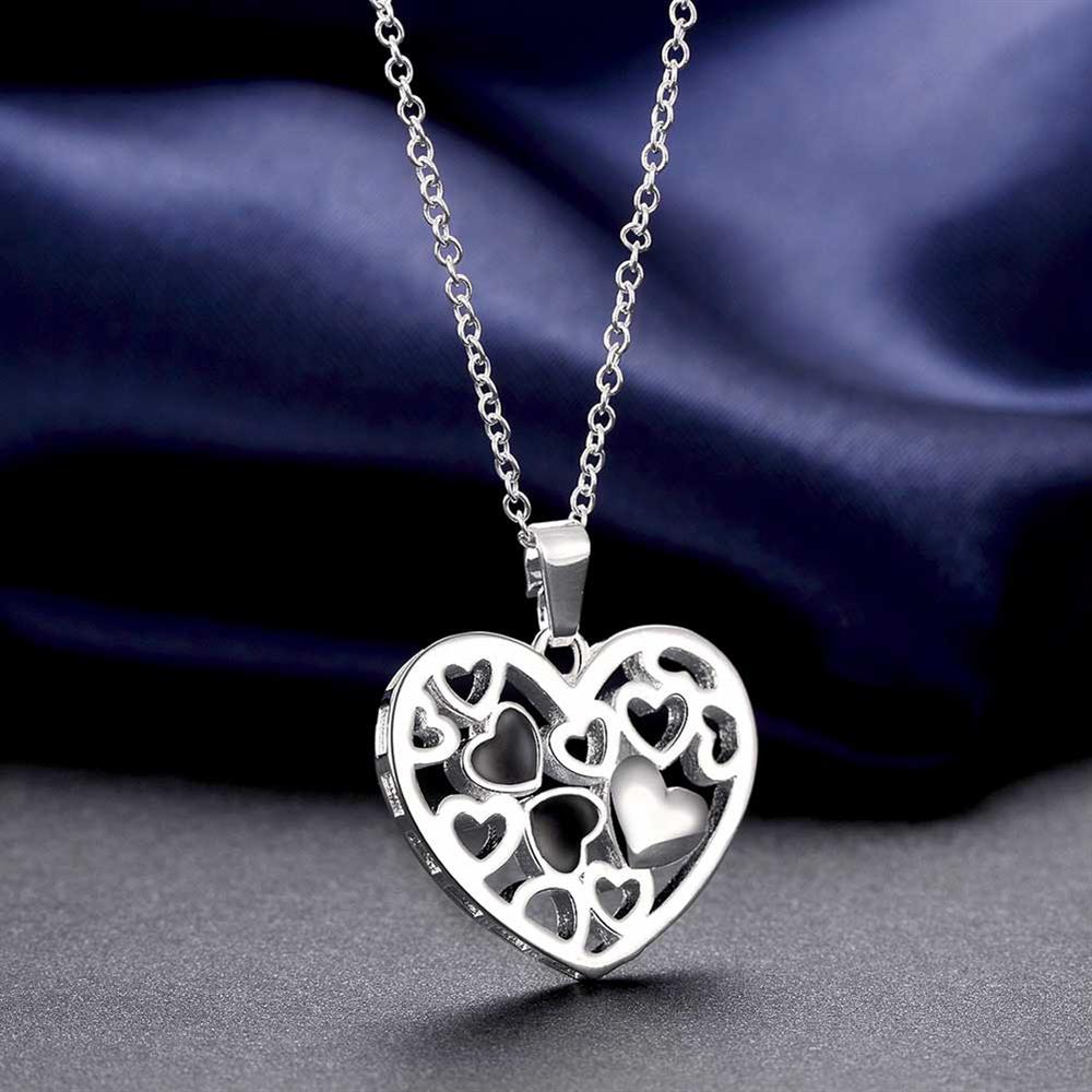 Wholesale Romantic Silver Heart Necklace TGSPN374 3