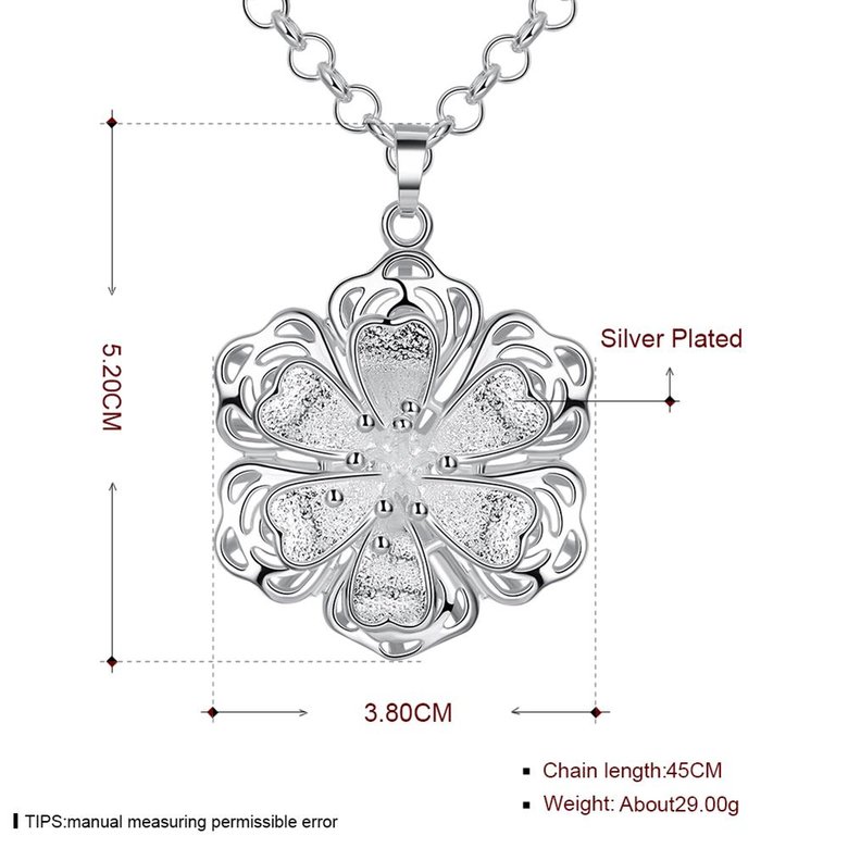 Wholesale Romantic Silver Plant Necklace TGSPN394 0