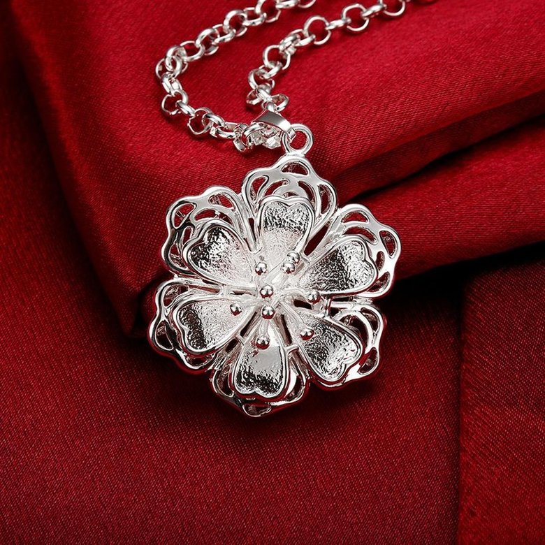 Wholesale Romantic Silver Plant Necklace TGSPN394 3