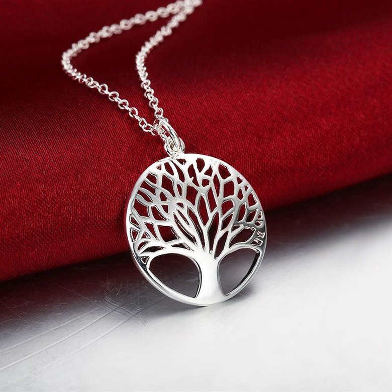 Wholesale Trendy Silver Plant Necklace TGSPN397 4