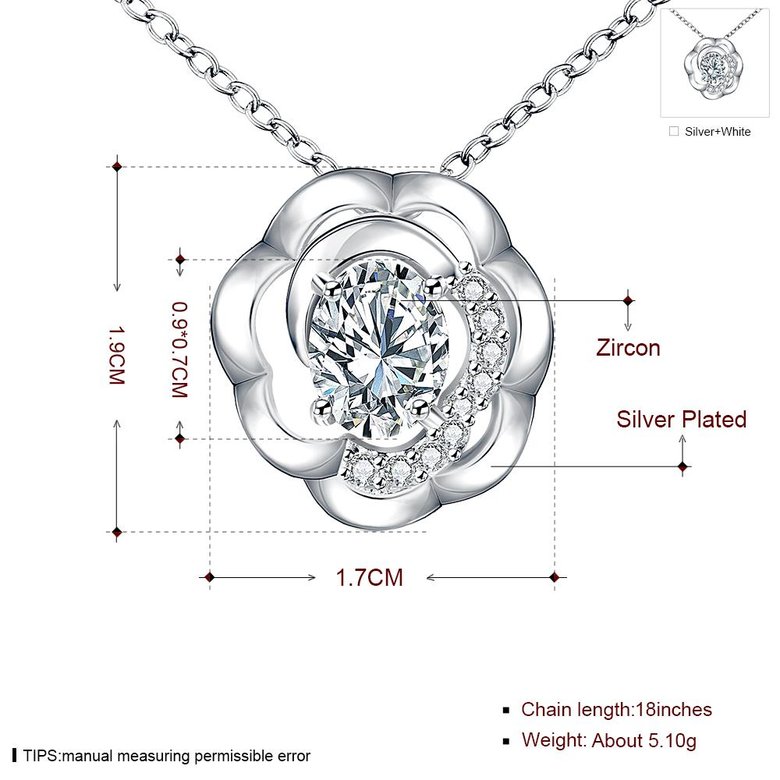 Wholesale Romantic Silver Plant Glass Necklace TGSPN021 3