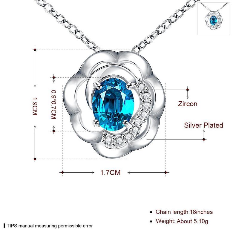 Wholesale Romantic Silver Plant Glass Necklace TGSPN021 4
