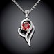 Wholesale Romantic Silver Heart Glass Necklace TGSPN594 1 small