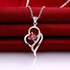 Wholesale Romantic Silver Heart Glass Necklace TGSPN594 2 small