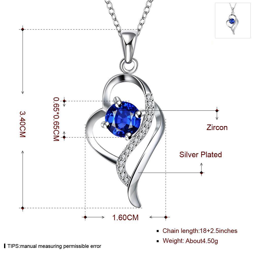 Wholesale Romantic Silver Heart Glass Necklace TGSPN594 6
