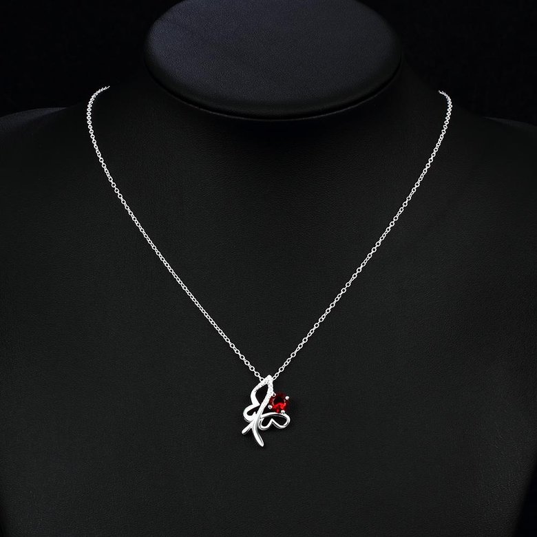 Wholesale Trendy Silver Insect Glass Necklace TGSPN612 2