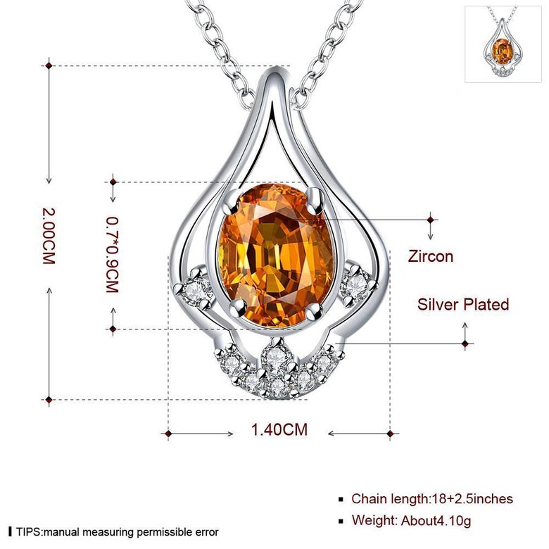 Wholesale Trendy Silver Water Drop Glass Necklace TGSPN027 4