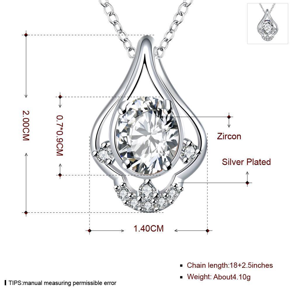 Wholesale Trendy Silver Water Drop Glass Necklace TGSPN027 5
