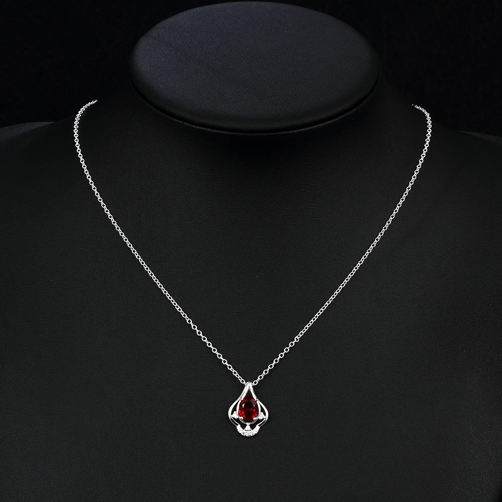 Wholesale Trendy Silver Water Drop Glass Necklace TGSPN027 6