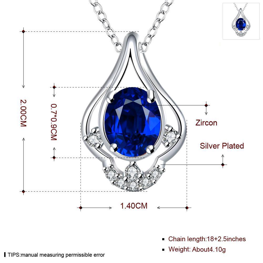 Wholesale Trendy Silver Water Drop Glass Necklace TGSPN027 7