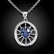 Wholesale Classic Silver Round Glass Necklace TGSPN623 1 small