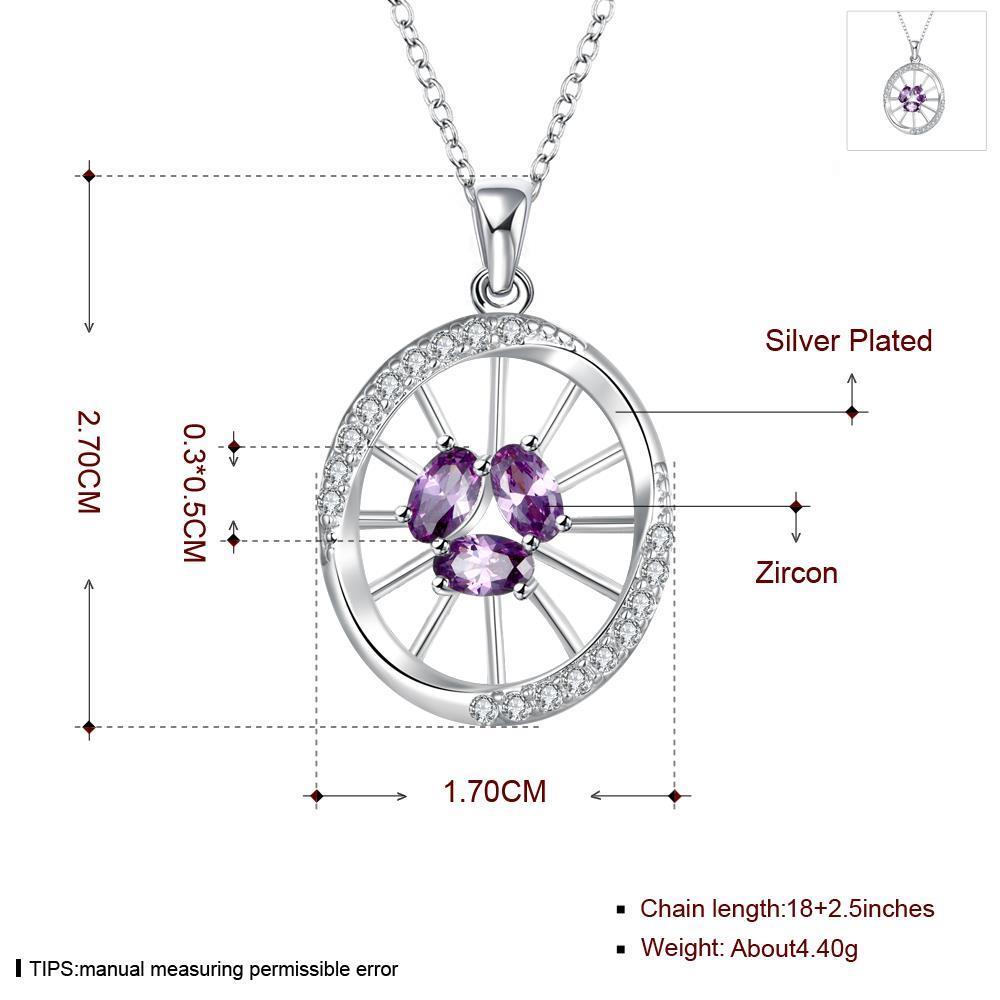 Wholesale Classic Silver Round Glass Necklace TGSPN623 6