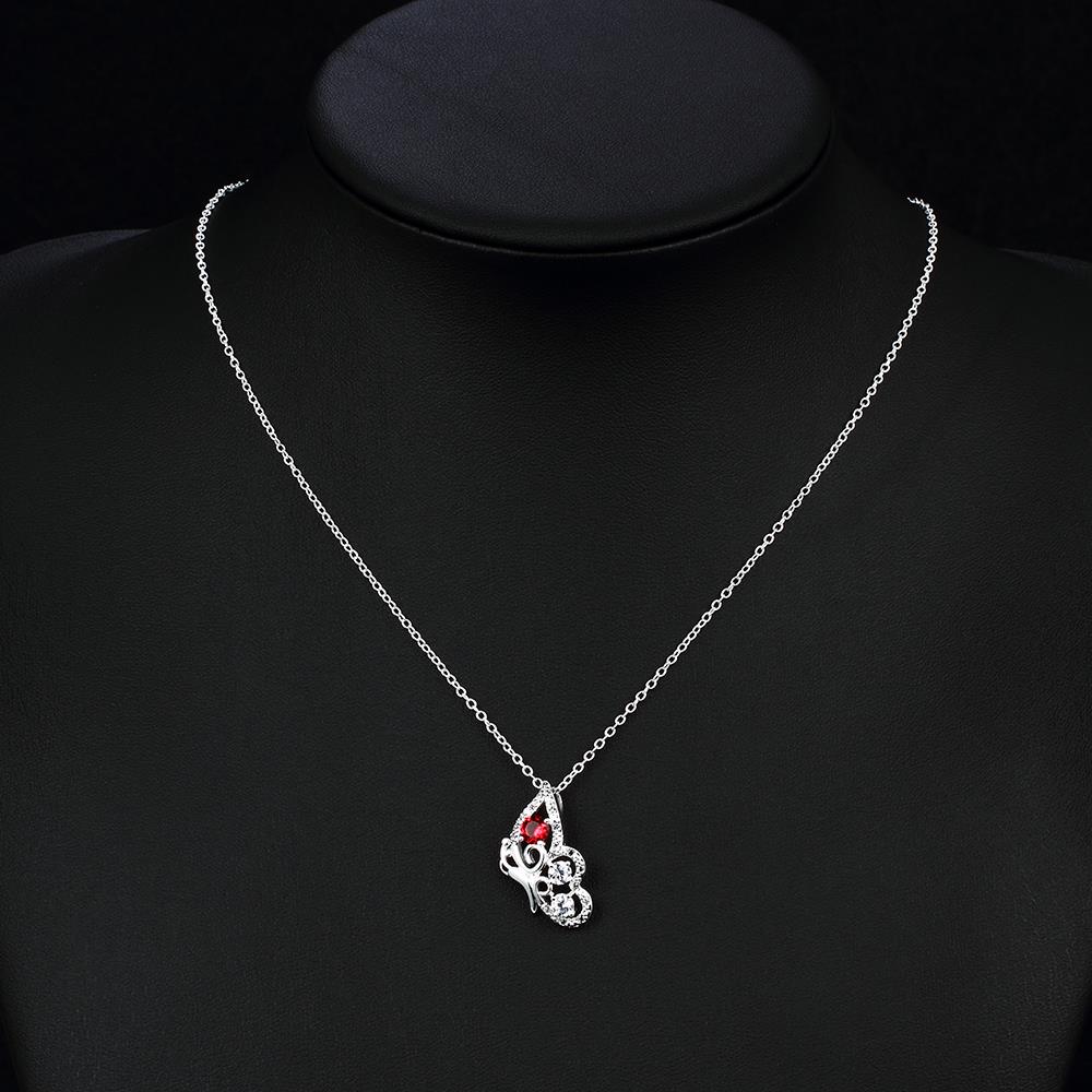 Wholesale Classic Silver Insect Glass Necklace TGSPN629 4