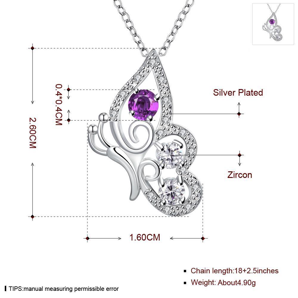 Wholesale Classic Silver Insect Glass Necklace TGSPN629 7