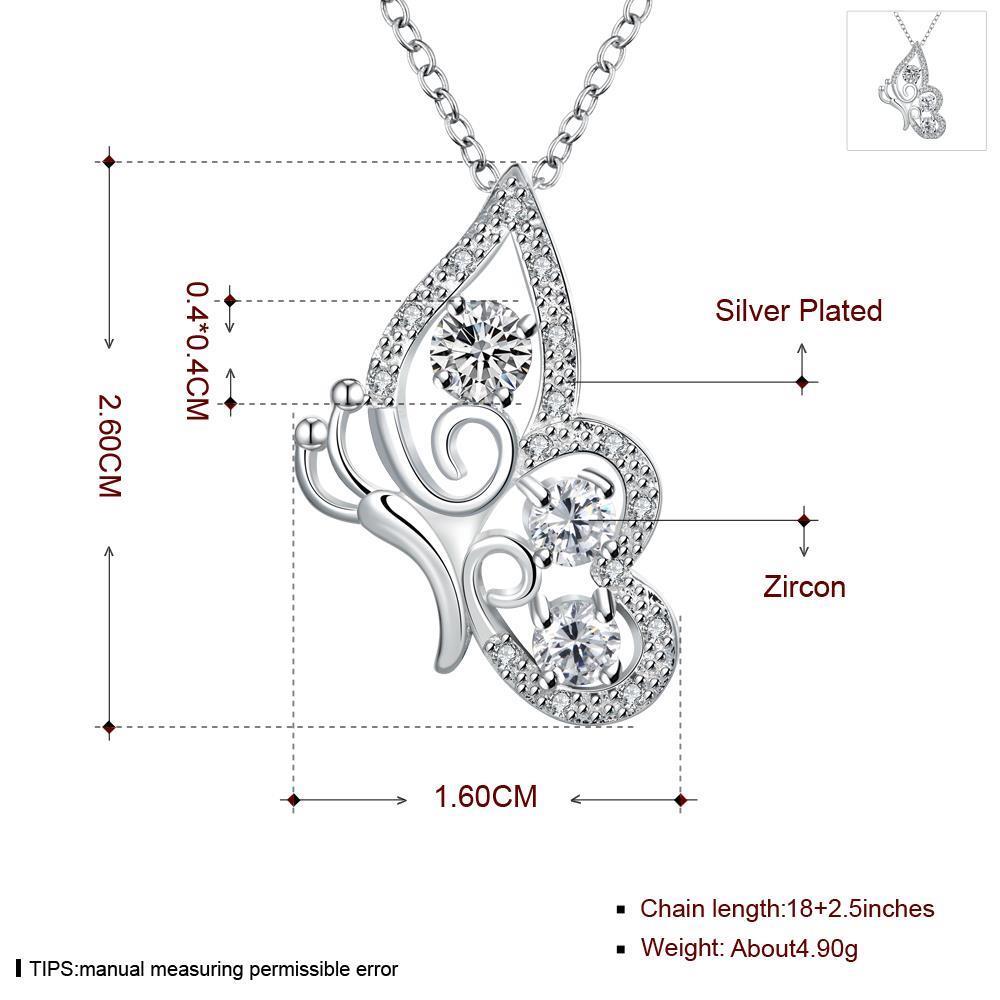Wholesale Classic Silver Insect Glass Necklace TGSPN629 8