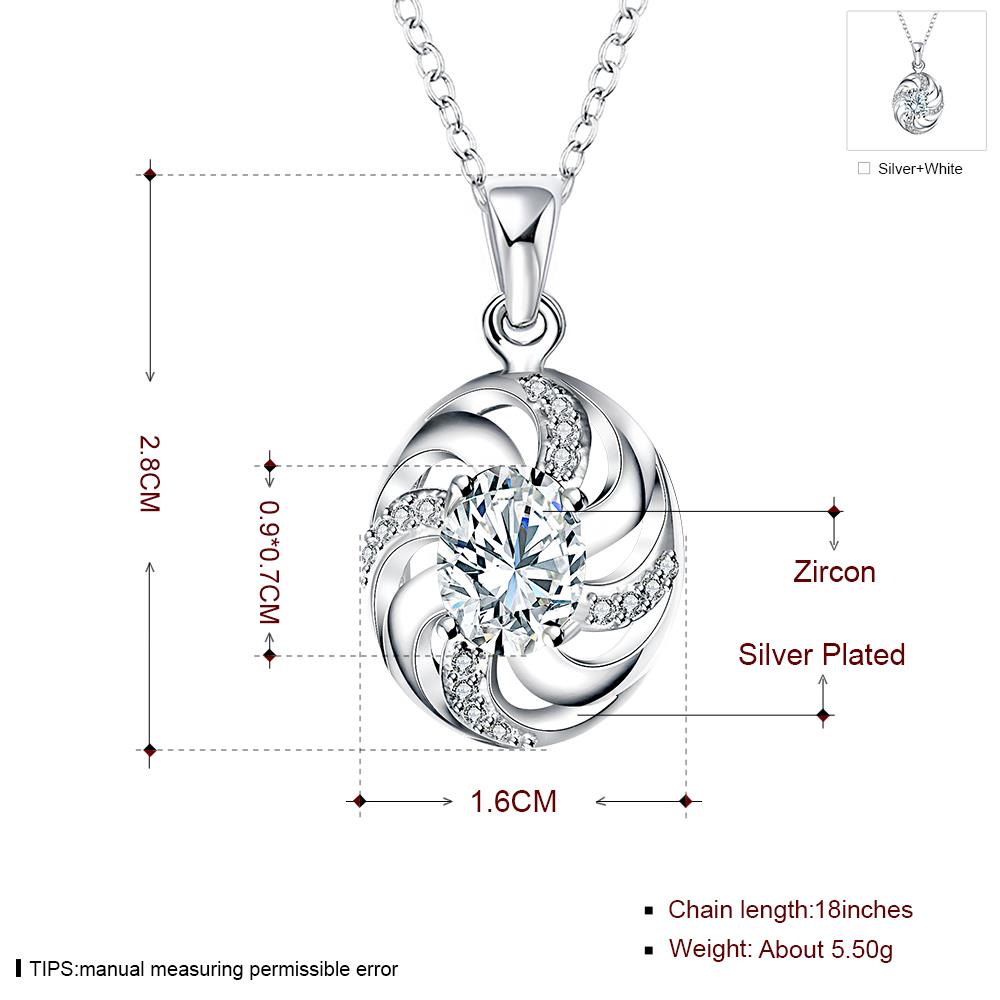 Wholesale Trendy Silver Round Glass Necklace TGSPN029 5
