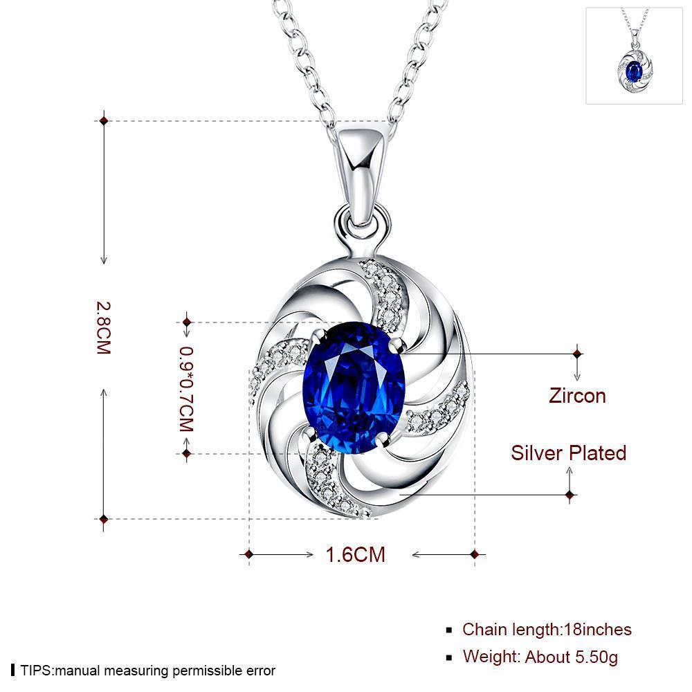 Wholesale Trendy Silver Round Glass Necklace TGSPN029 6