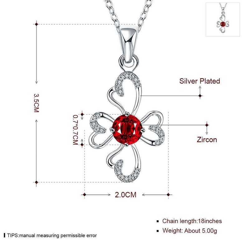 Wholesale Romantic Silver Plant Glass Necklace TGSPN651 0