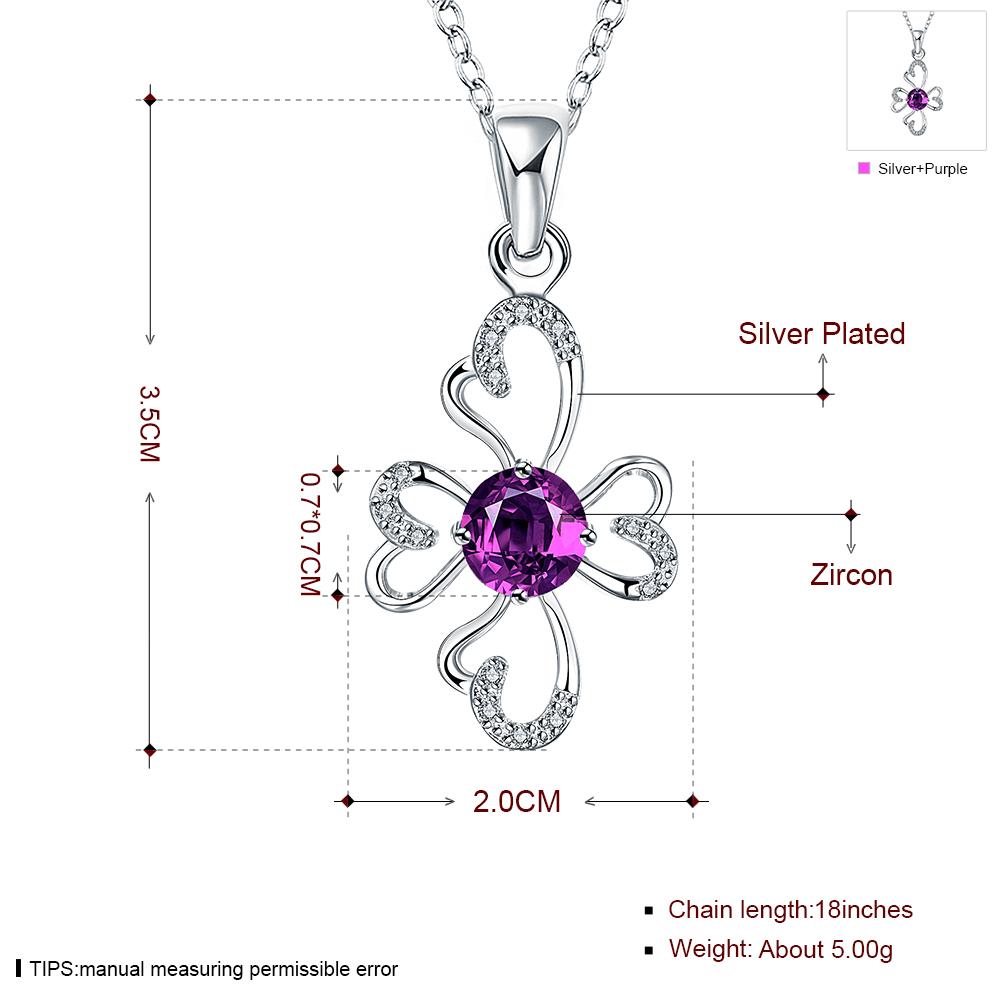Wholesale Romantic Silver Plant Glass Necklace TGSPN651 6