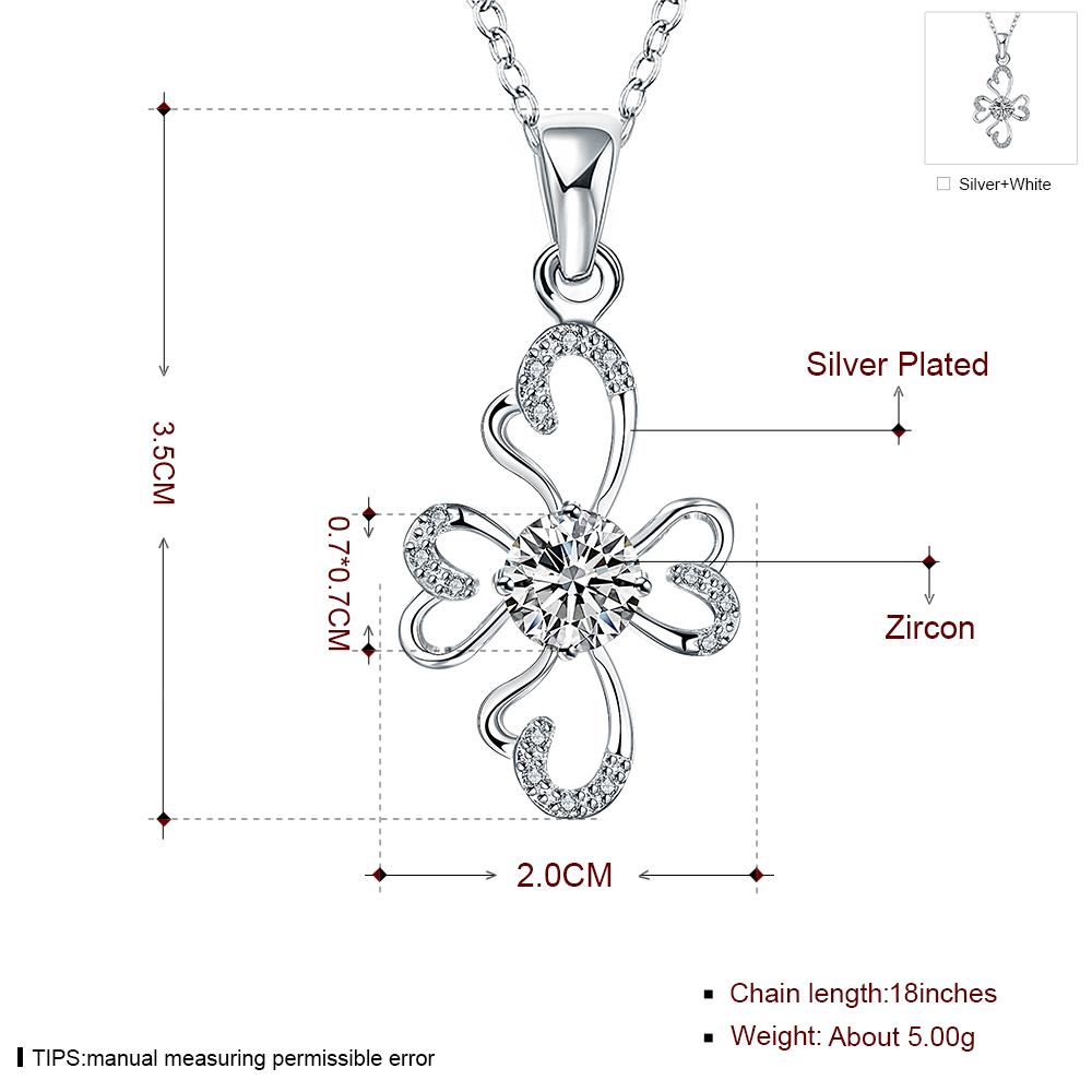 Wholesale Romantic Silver Plant Glass Necklace TGSPN651 7