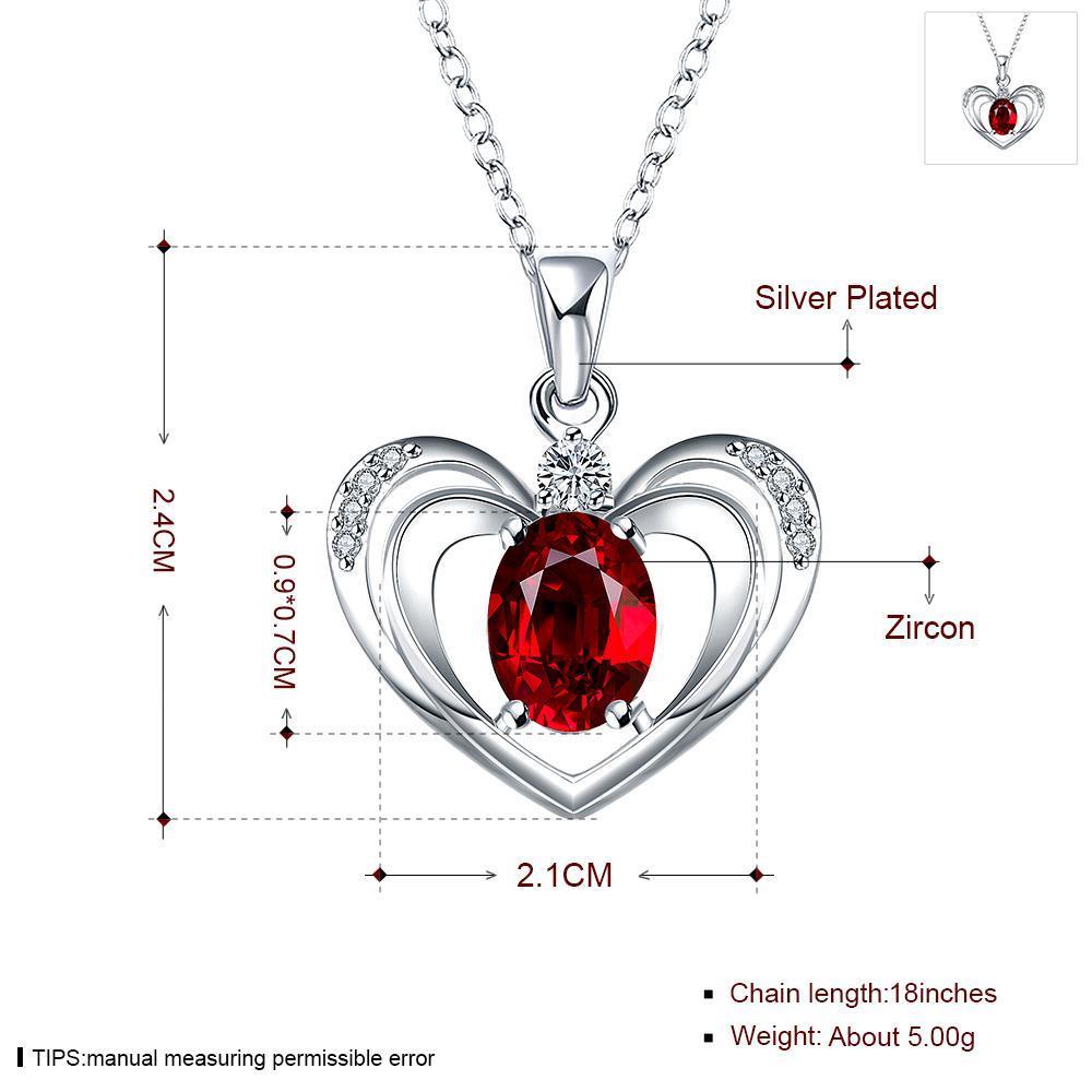 Wholesale Trendy Silver Heart Glass Necklace TGSPN654 0