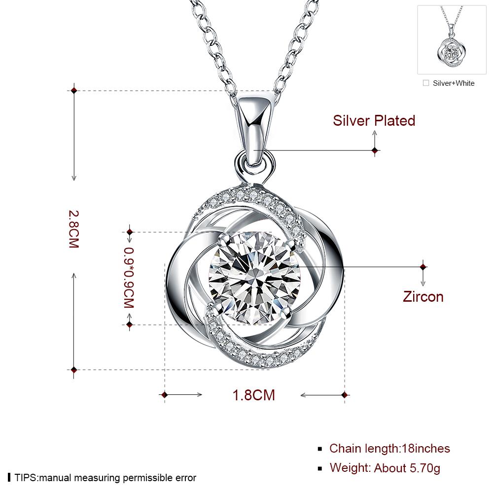 Wholesale Romantic Silver Plant Glass Necklace TGSPN030 4
