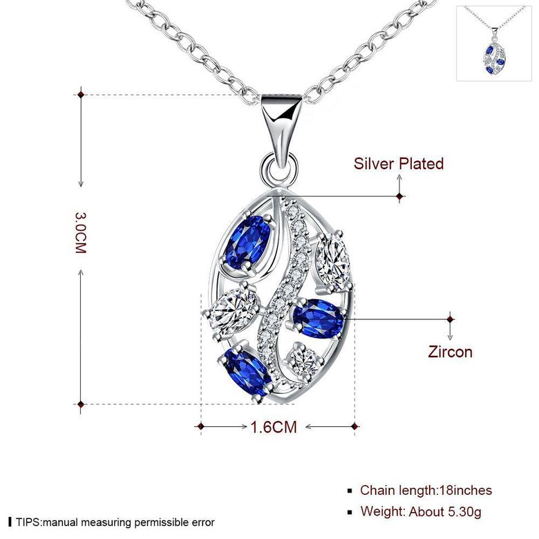 Wholesale Romantic Silver Plant Glass Necklace TGSPN698 0
