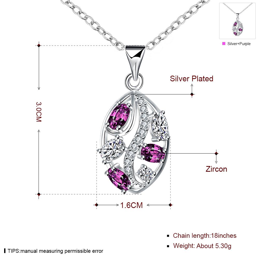 Wholesale Romantic Silver Plant Glass Necklace TGSPN698 7