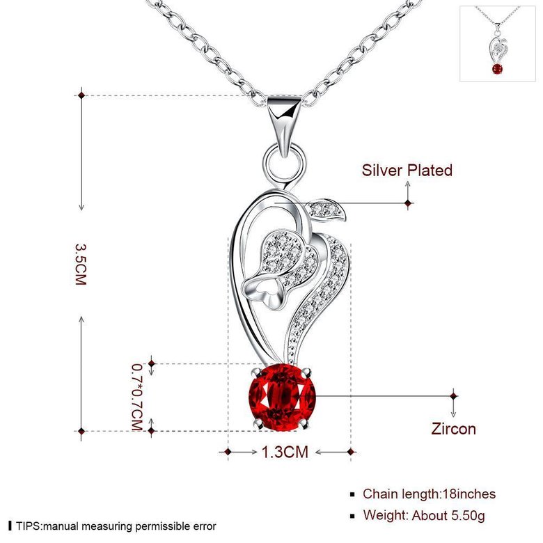 Wholesale Romantic Silver Plant Glass Necklace TGSPN703 0