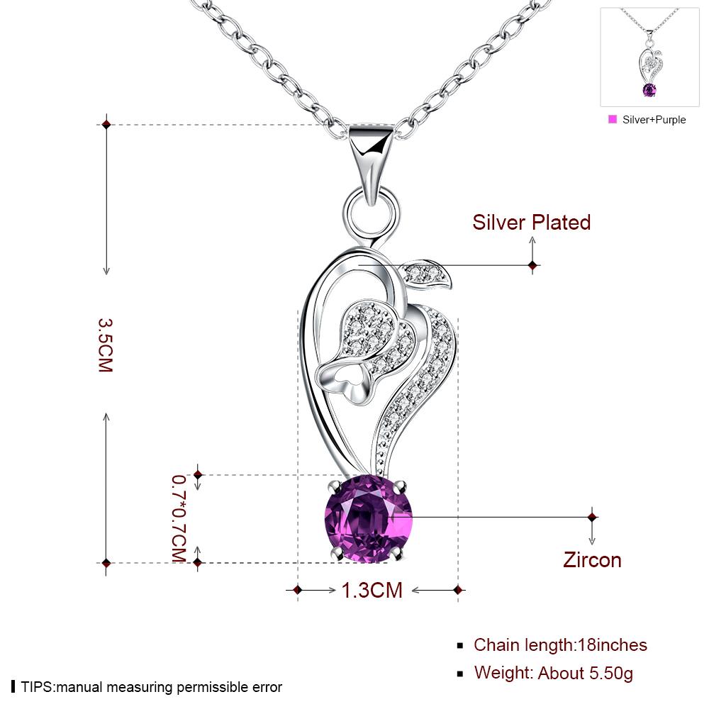 Wholesale Romantic Silver Plant Glass Necklace TGSPN703 6