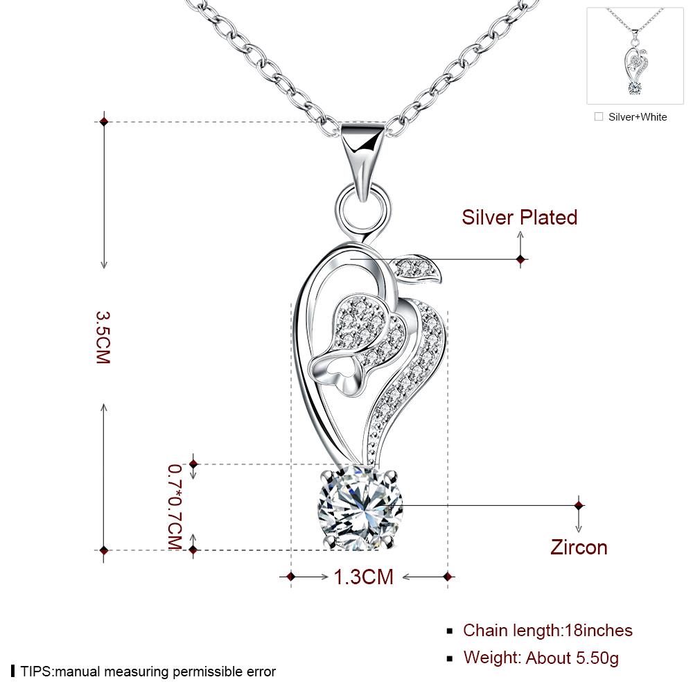 Wholesale Romantic Silver Plant Glass Necklace TGSPN703 7