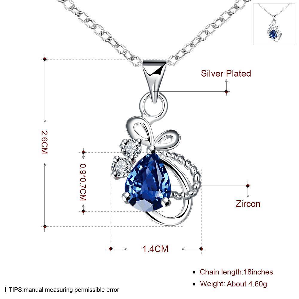 Wholesale Romantic Silver Water Drop Glass Necklace TGSPN706 2