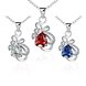 Wholesale Romantic Silver Water Drop Glass Necklace TGSPN706 4 small