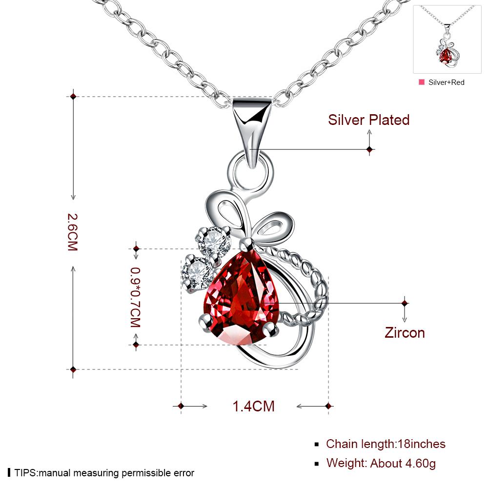 Wholesale Romantic Silver Water Drop Glass Necklace TGSPN706 5