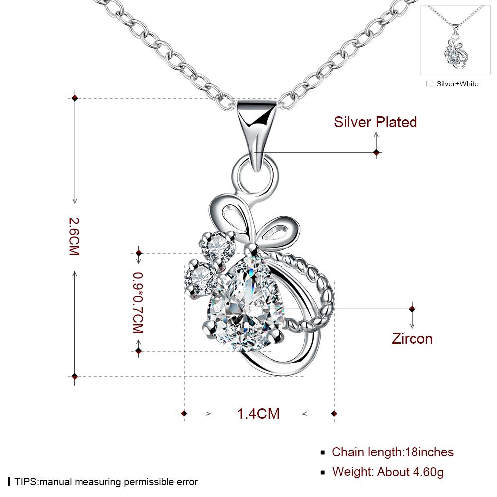 Wholesale Romantic Silver Water Drop Glass Necklace TGSPN706 6