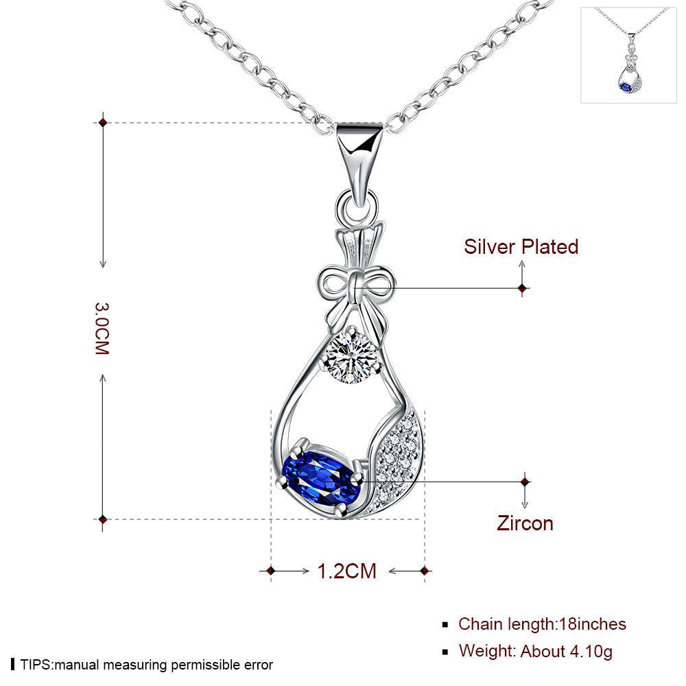 Wholesale Trendy Silver Geometric Glass Necklace TGSPN720 0