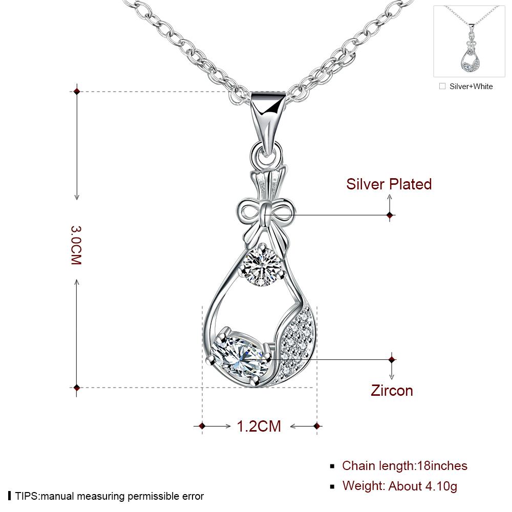 Wholesale Trendy Silver Geometric Glass Necklace TGSPN720 6