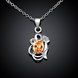 Wholesale Romantic Silver Geometric CZ Necklace TGSPN729 2 small